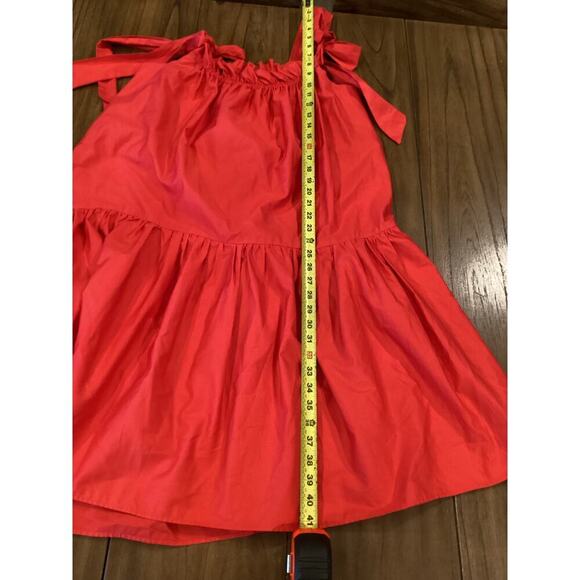 Kasia tuckernuck tiered ruffle shift cotton sun Dress red Orange Medium - Picture 8 of 8